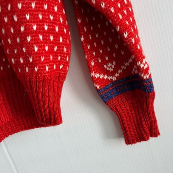 Vintage ALPS Merrimac Valley New England christmas sweater red size large - Picture 4 of 8